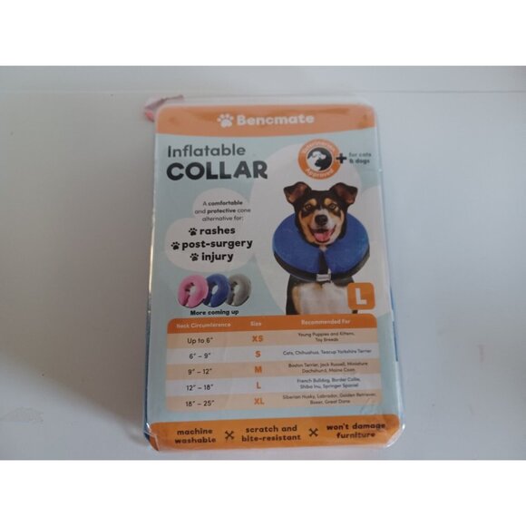 Bencmate Inflatable Collar Blue for Dogs & Cats Soft Pet Recover L - Picture 15 of 15
